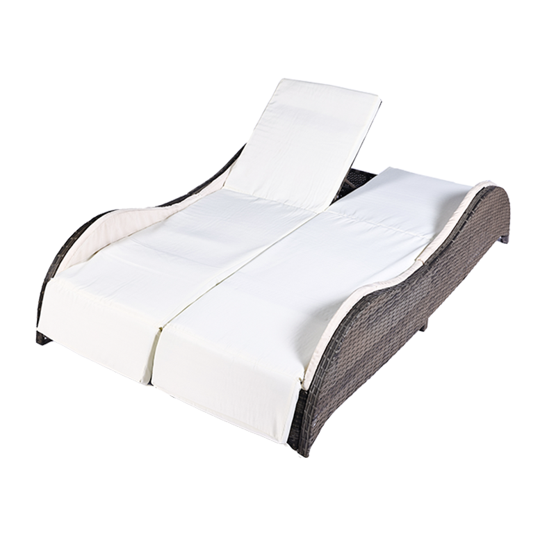Hochwertige Gartenmöbel Rattan-Sonnenstuhl Wavy Double Sunbed